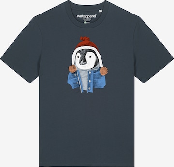 Watapparel Shirt ' Pinguin ' in Grey: front