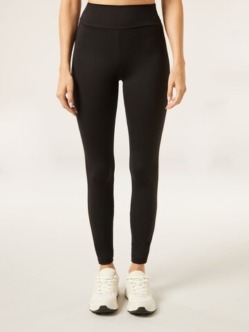 CALZEDONIA Skinny Leggings 'PIPING' in Black: front