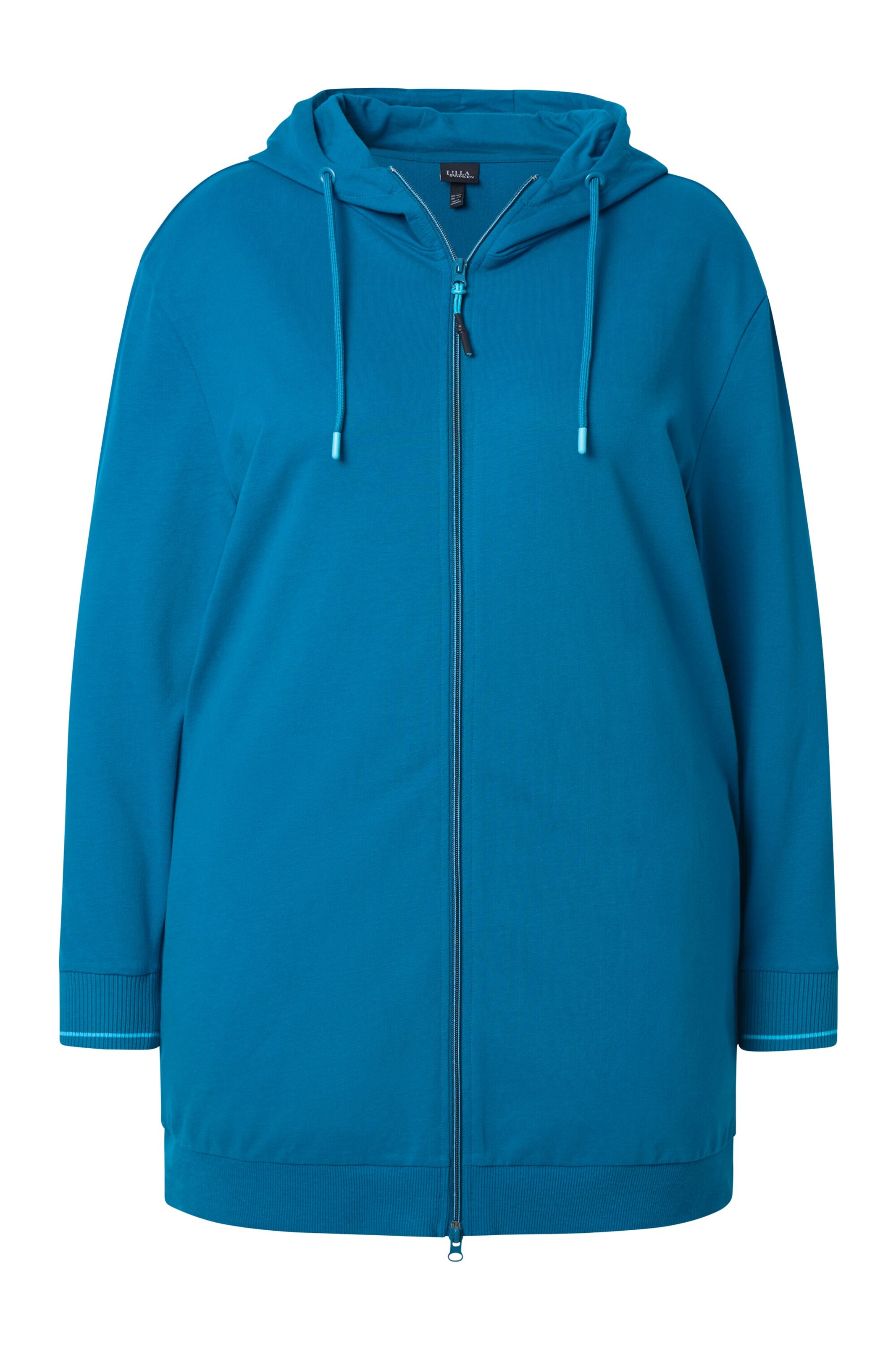 Ulla Popken Sweatvest in Blauw: voorkant