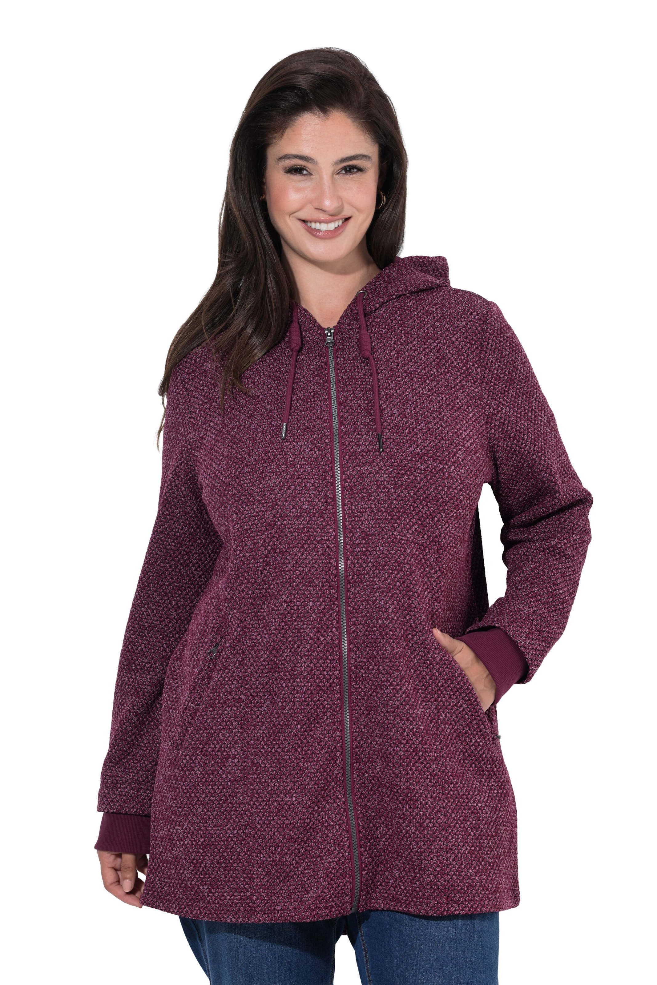 Ulla Popken Übergangsjacke in Lila: Vorderseite