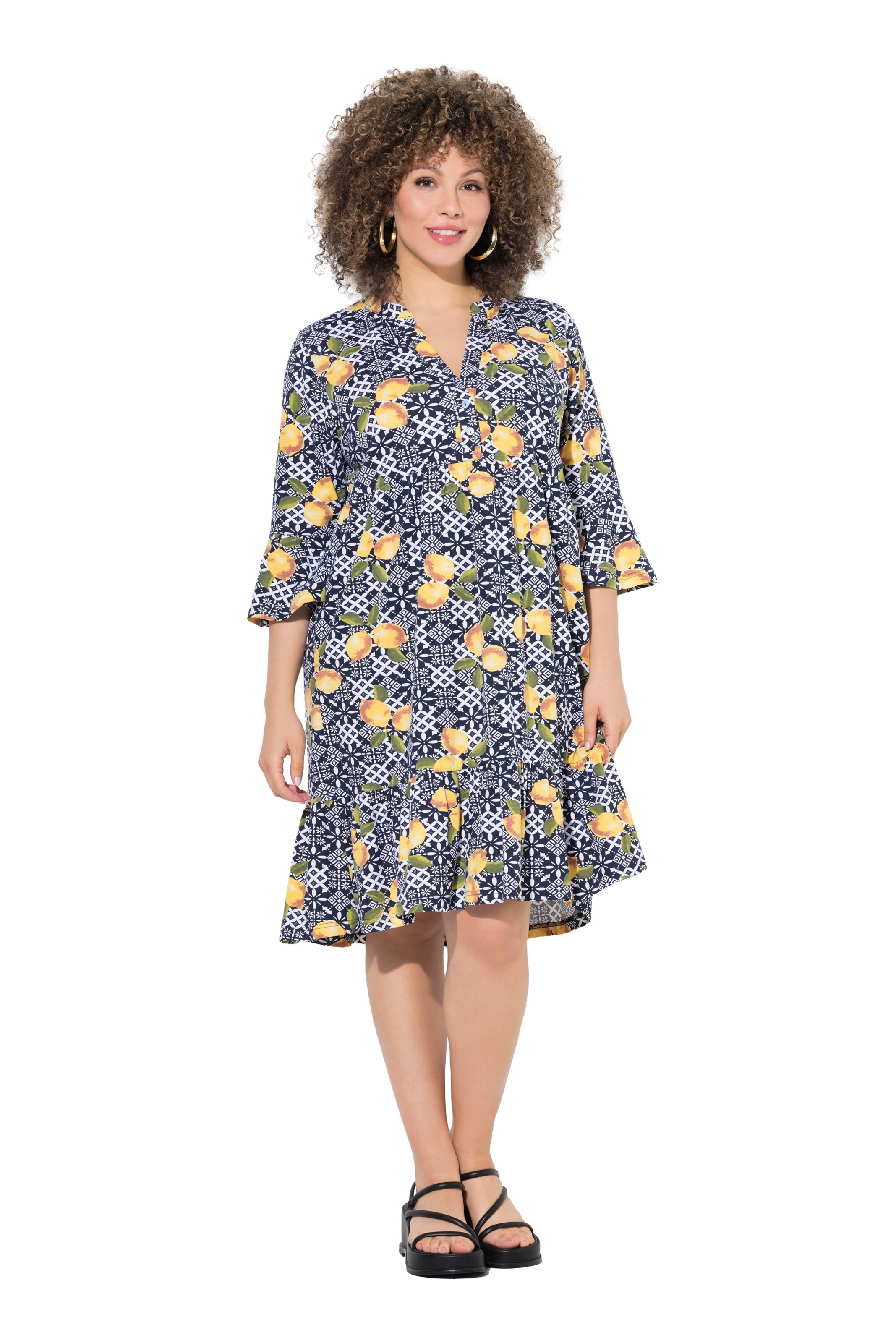 Ulla Popken Jerseykleid in Blau: Vorderseite