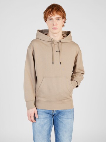 BOSS Sweatshirt in Bruin: voorkant