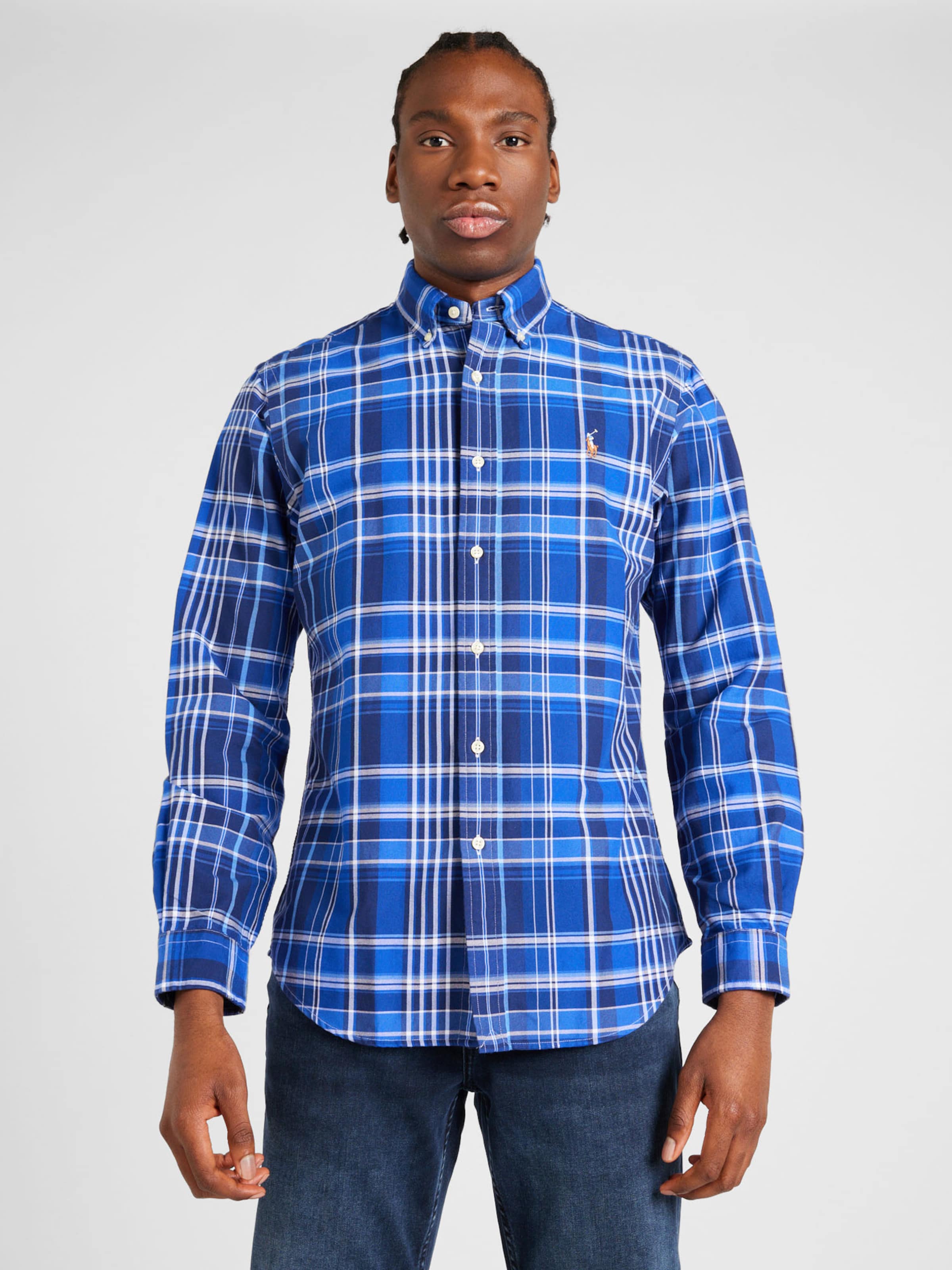 Camisa ralph lauren azul marino deals