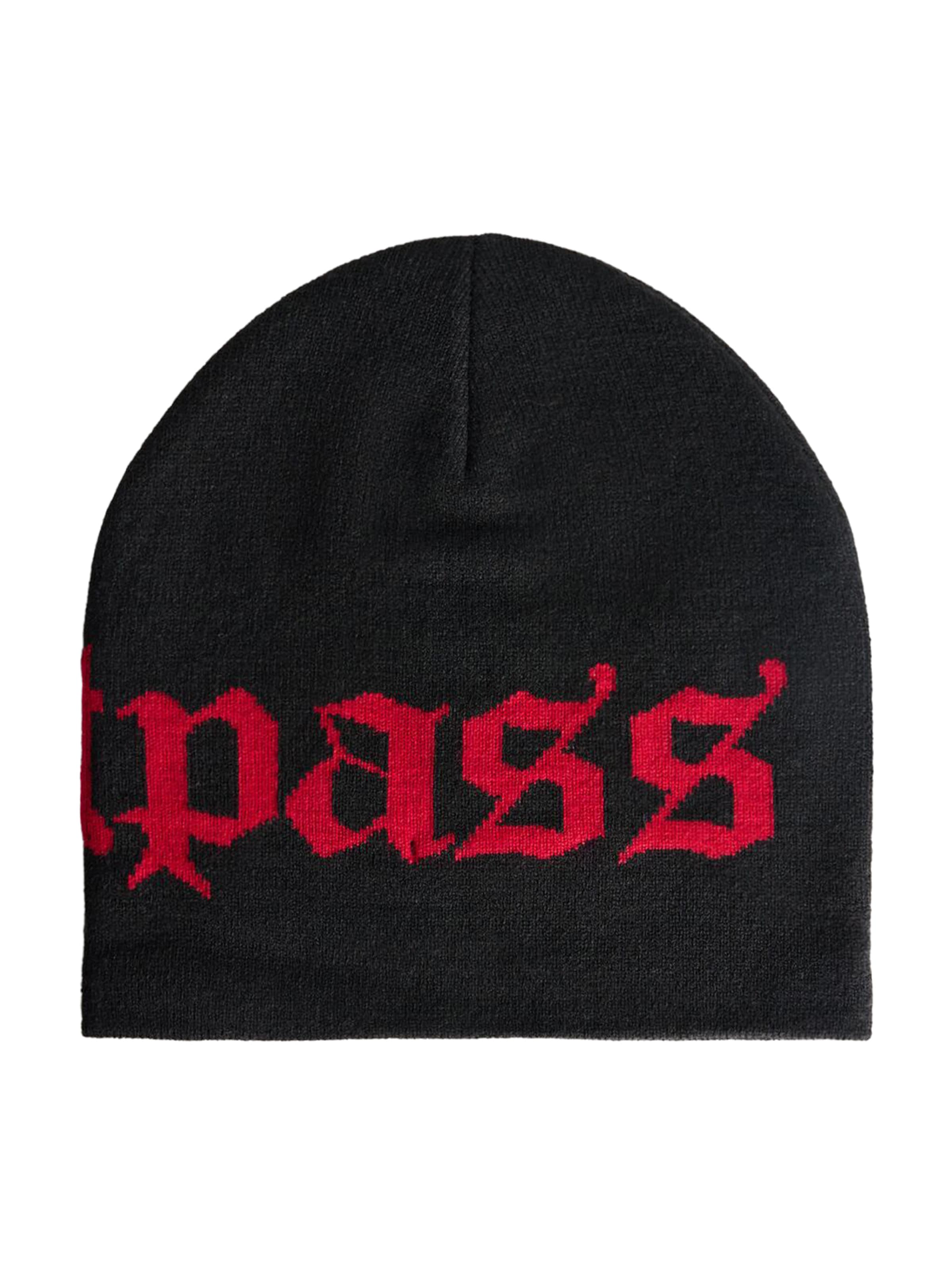 Bershka Beanie 'FASTPASS' in Red / Black, Item view