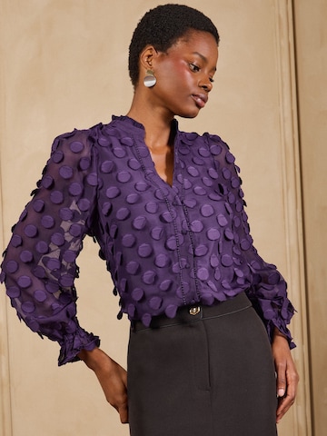 Chemisier love & roses en violet