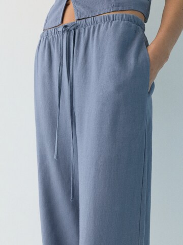Pull&Bear Wide Leg Hose 'PACIFIC' in Blau