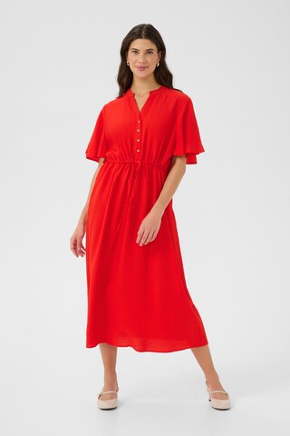 Cream Shirt Dress 'Lori' in Red: front