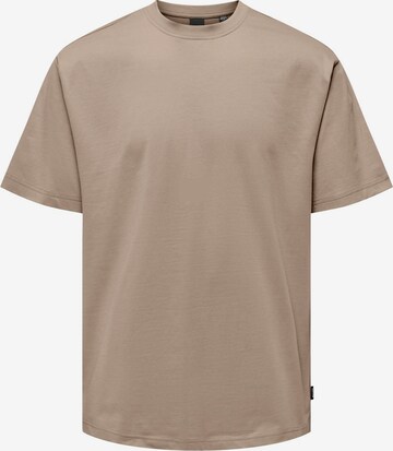 T-Shirt 'Fred' Only & Sons en marron : devant