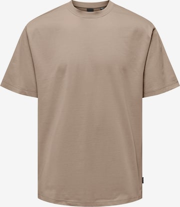 T-Shirt 'ONSFred' Only & Sons en marron : devant