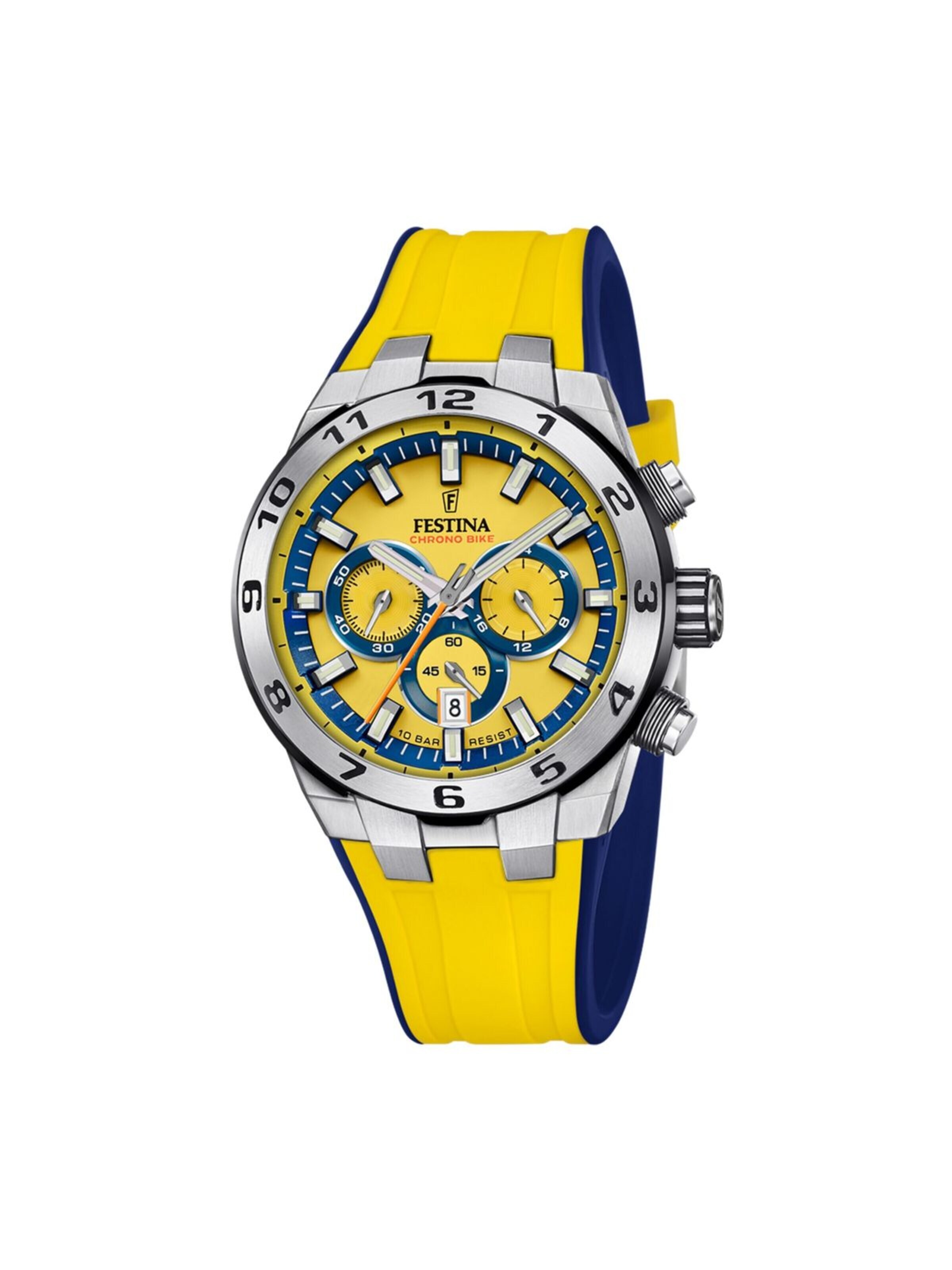 Montre à affichage analogique FESTINA en jaune : devant