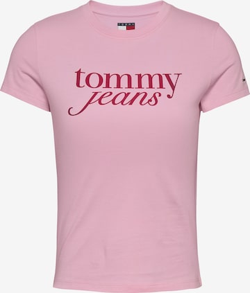 Tommy Jeans Футболка 'ESSENTIAL' в Ярко-розовый: спереди