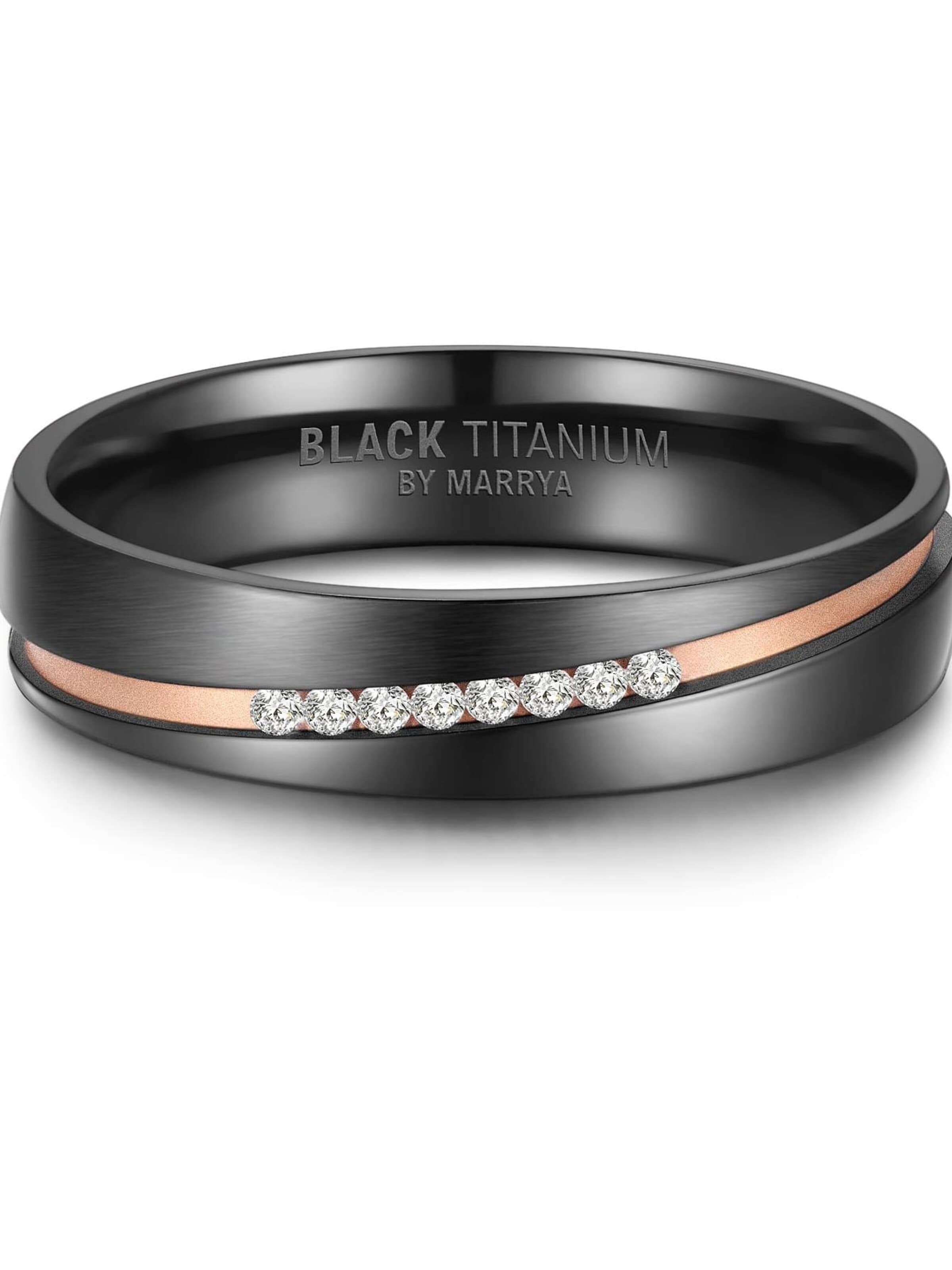 MARRYA Ring 'MARRYA Ehering BT-05 aus Black Titanium' in Zwart
