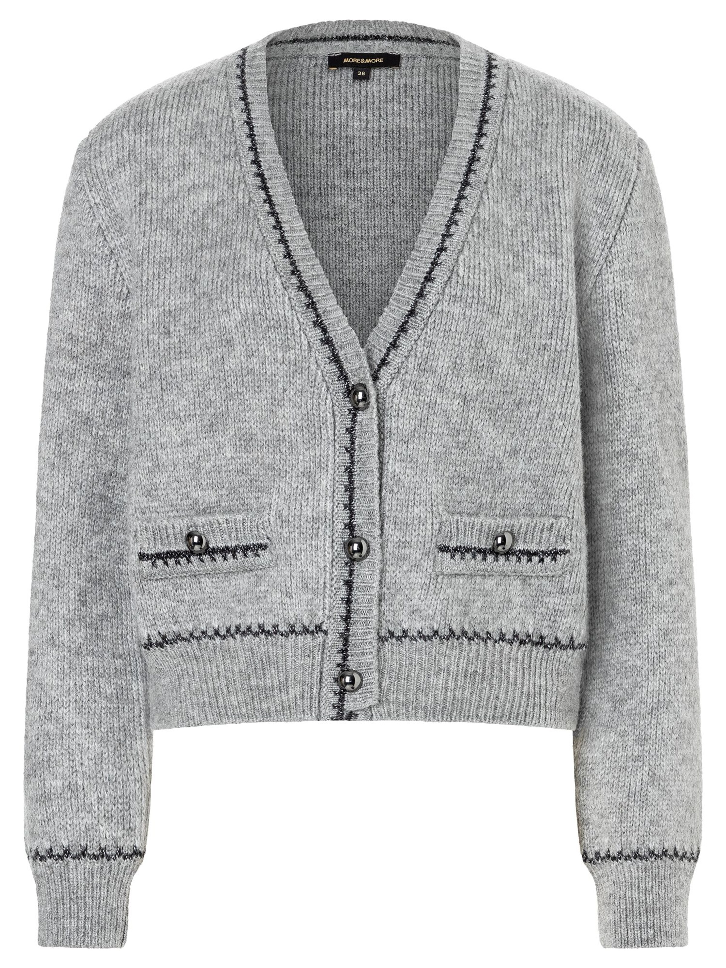 MORE & MORE Strickjacke in Grau: Vorderseite