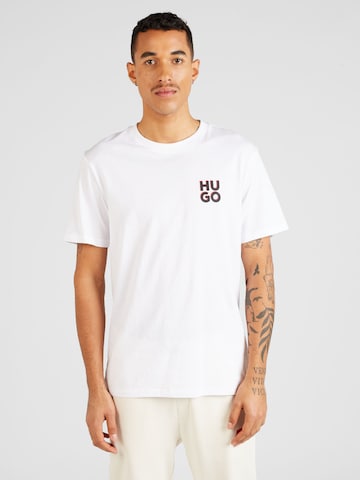 HUGO T-shirt 'Dimento' i vit: framsida