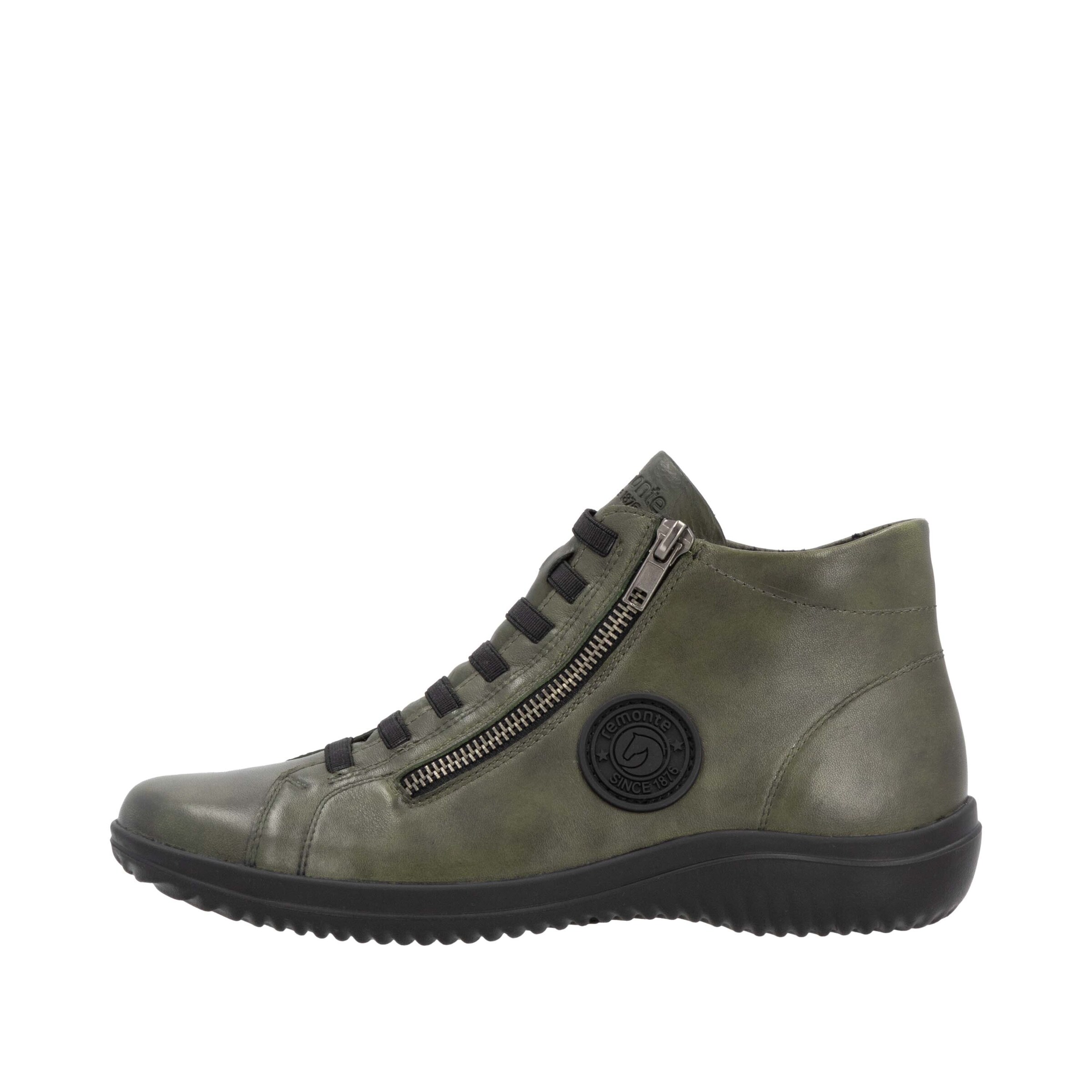 REMONTE Lace-Up Ankle Boots 'D1E70' in Green: front