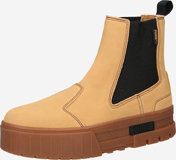 PUMA Chelsea Boots 'Mayze Chelsea Suede Wn's' in Beige: front