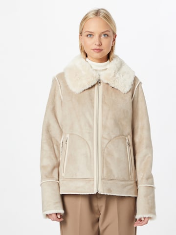 Amber & June Between-Season Jacket in Beige: front