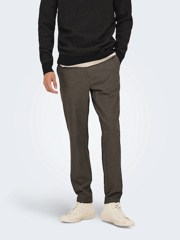 Only & Sons Slim fit Chino trousers 'ONSBRAD' in Brown: front