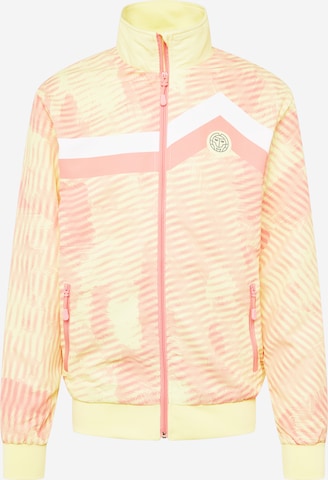 BIDI BADU Athletic Zip-Up Hoodie 'Zulu' in Yellow: front