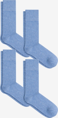 Albero Natur Socken 'Bio-Baumwoll-Frotteesocken Unisex – 4er Pack' in Blau: Vorderseite