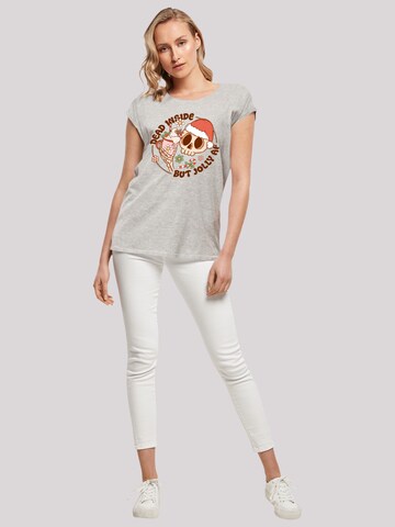 T-shirt 'Dead inside but jolly AF Christmas' F4NT4STIC en gris
