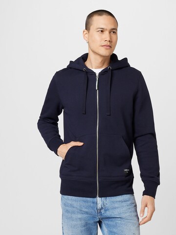 BJÖRN BORG Athletic Zip-Up Hoodie in Blue: front