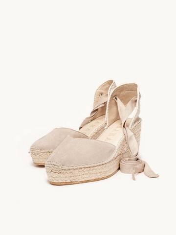 Sandalo 'Alpargata Cuña 8 cm' di Alhamas in grigio