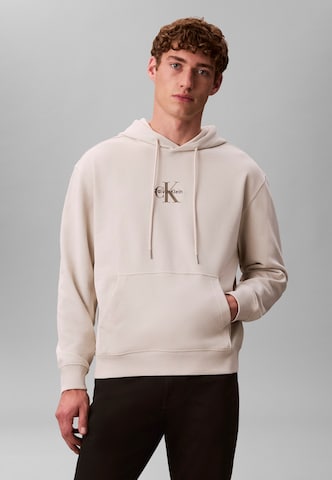 Calvin Klein Jeans Суичър в бяло: отпред