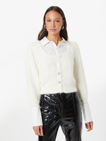 River Island Knit cardigan in White: front