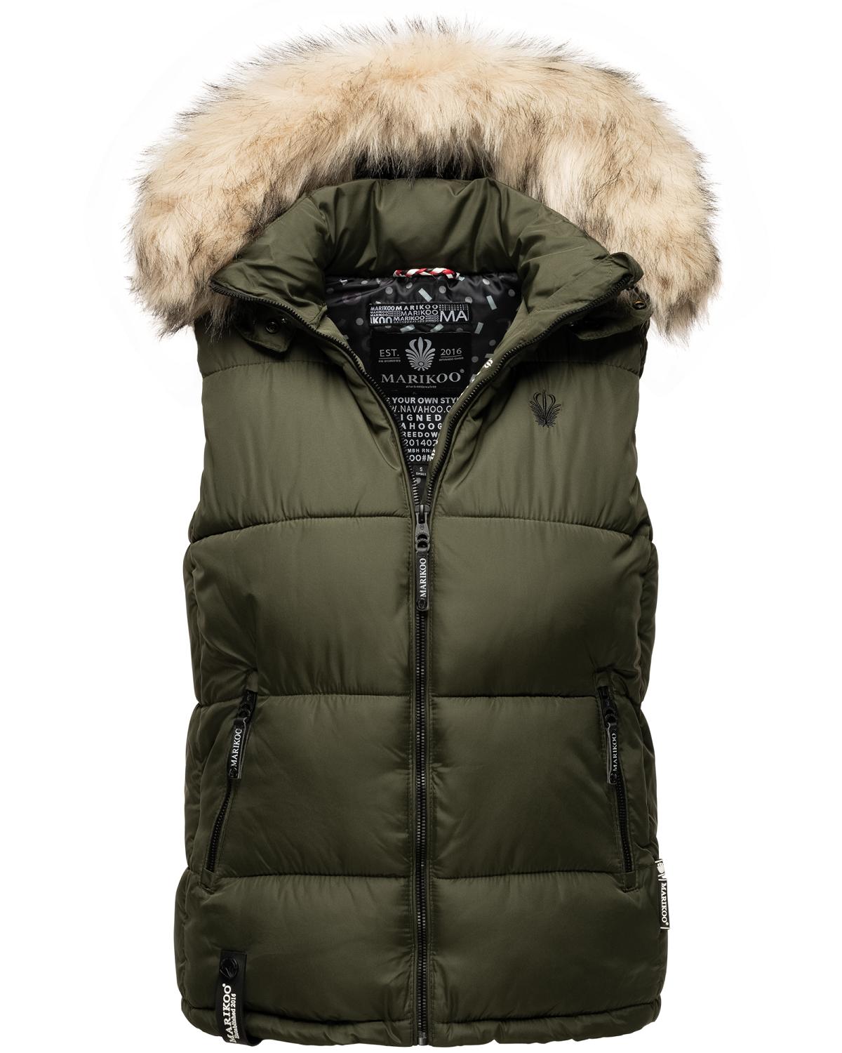 Giacche kXWMN MARIKOO Gilet Eisflöckchen in Oliva Giacche kXWMN MARIKOO Gilet Eisflöckchen in Oliva