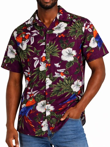 King Kameha Shirt 'Cherryparrot' in Red