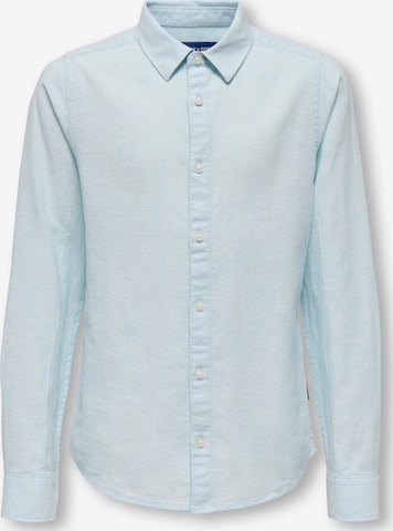 Only & Sons Junior Button Up Shirt 'OSJCAIDEN' in Blue: front