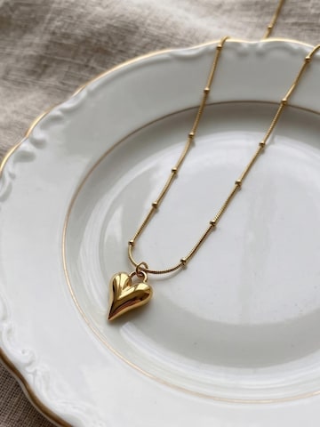 Kamakula Necklace 'Puffy Heart' in Gold