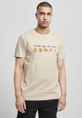 MT Men Shirt 'Laugh Now' in Beige: voorkant