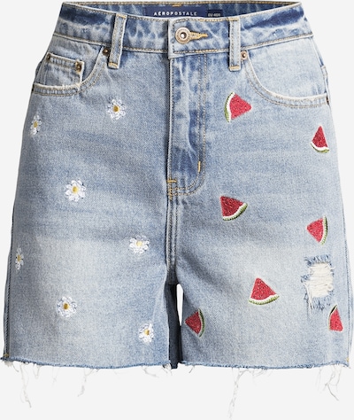 AÉROPOSTALE Jeans 'DENIM SHORTY' in Blue denim / Green / Red / White, Item view