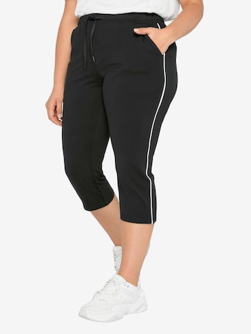 SHEEGO Regular Workout Pants in Black: front