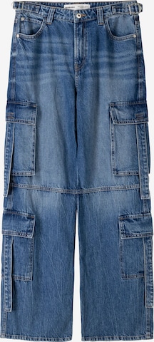 Bershka Wide Leg Jeans in Blau: Vorderseite