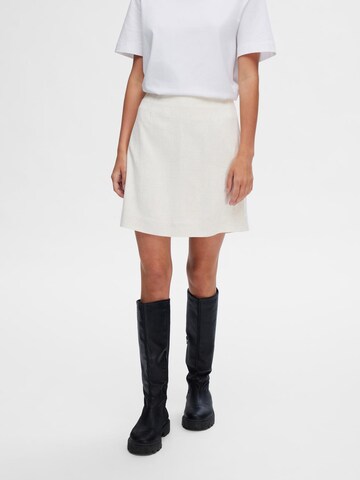 Jupe 'Viva' SELECTED en beige : devant