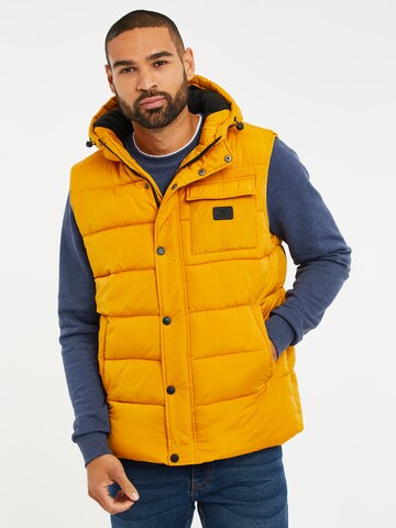 Threadbare Bodywarmer 'Ritcher' in Geel: voorkant