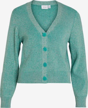 VILA Knit Cardigan 'Ril' in Green: front