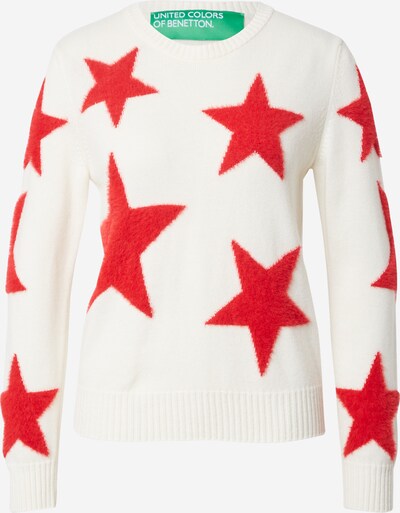 UNITED COLORS OF BENETTON Sweter w kolorze czerwony / białym, Podgląd produktu