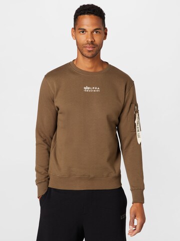 ALPHA INDUSTRIES Sweatshirt in Bruin: voorkant