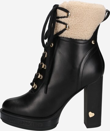 Love Moschino Lace-Up Ankle Boots in Black