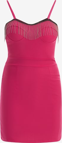 Robe de cocktail faina en rose : devant