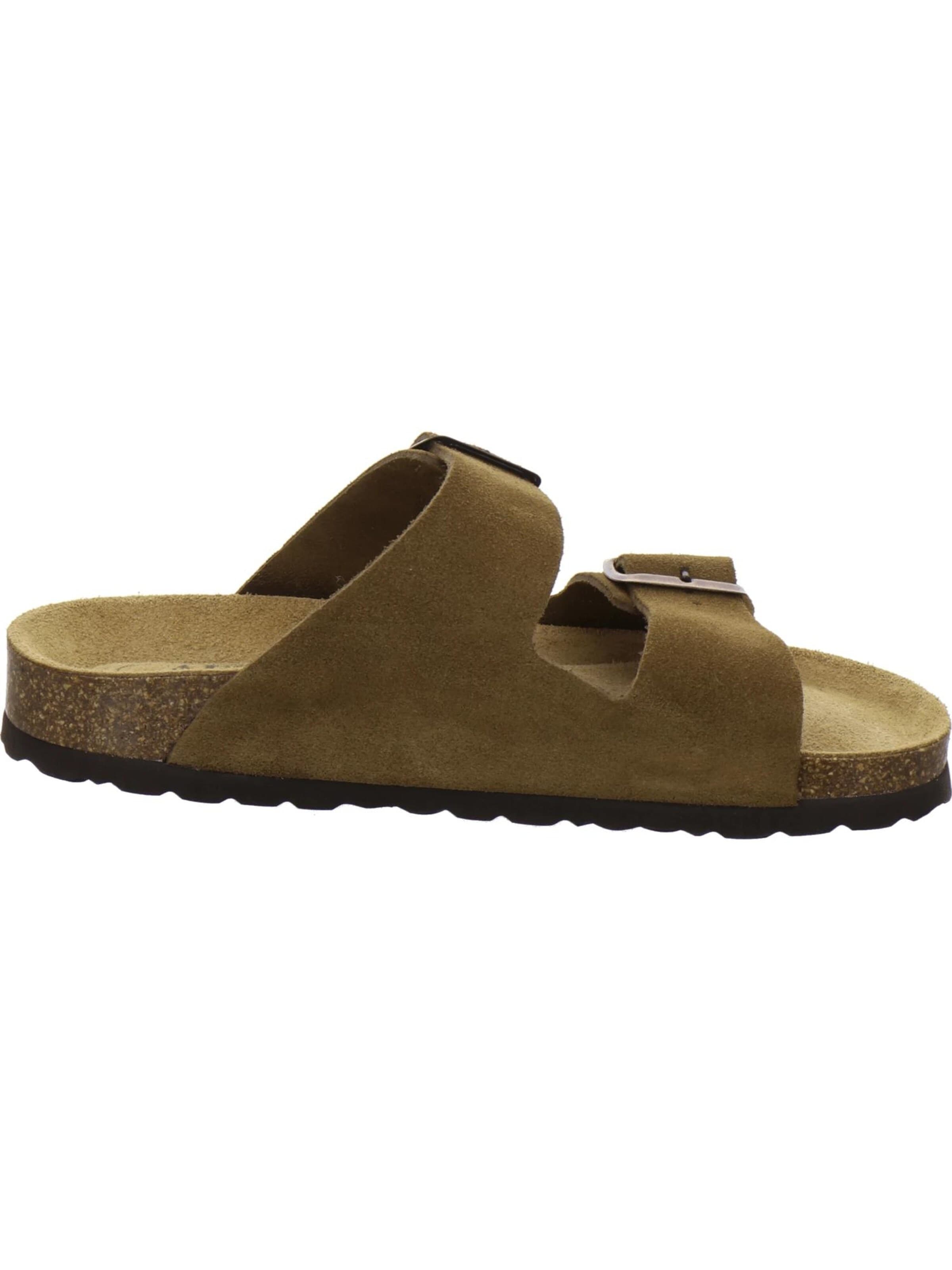 AFS-Schuhe - Zapatos abiertos 'Pantoletten Damen Zweischnaller cafe Veloursleder' en marrón