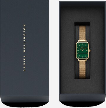 Daniel Wellington Analog Watch 'Quadro Pressed Evergold G Green' in Gold