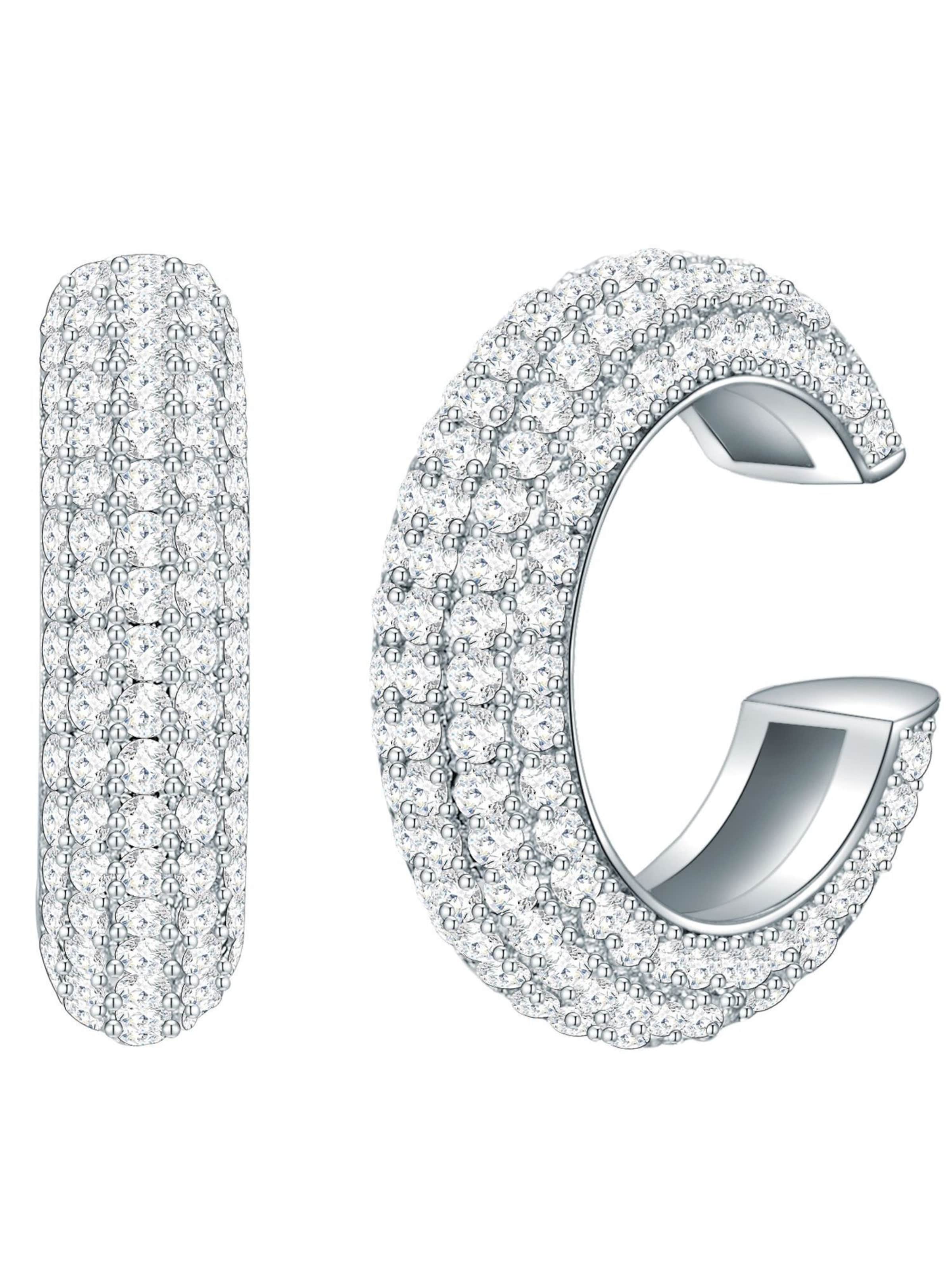 Lulu & Jane Oorbellen in Zilver: voorkant