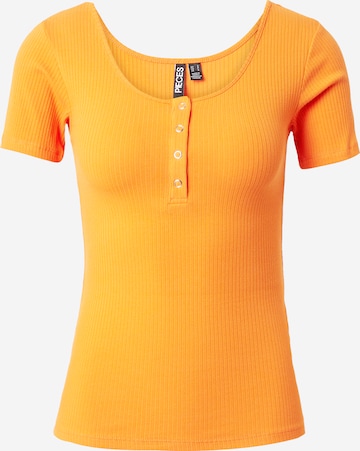 PIECES قميص 'KITTE' بلون برتقالي: الأمام