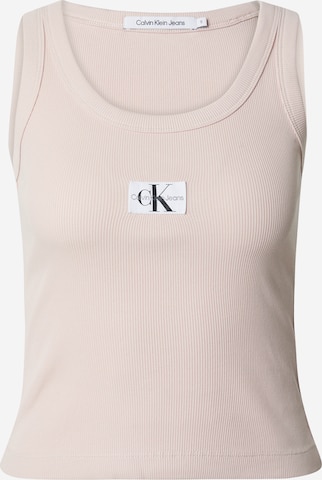 Calvin Klein Jeans - Top en beige: frente