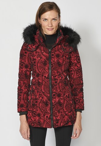 Veste mi-saison KOROSHI en rouge : devant
